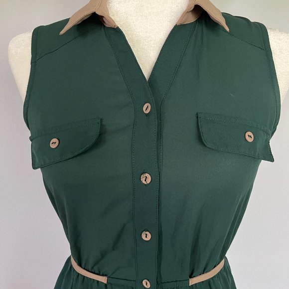 Blu Pepper Forest Green High Low Fit and Flare Dress - Picture 3 of 8